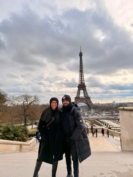 Shaun and Rebekah visiting the Eiffel Tower